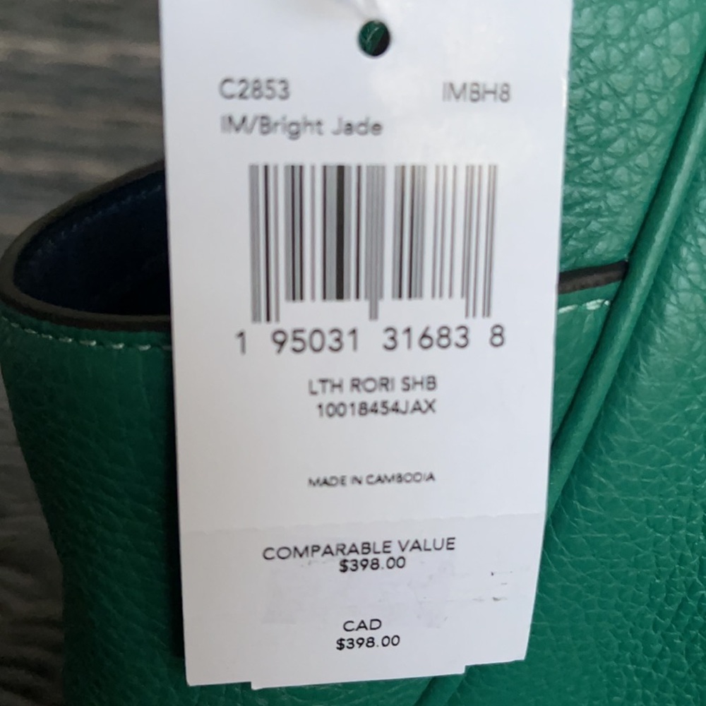 COACH Rori Shoulder Bag COLOR: Gold/Bright Jade - Picture 7 of 16